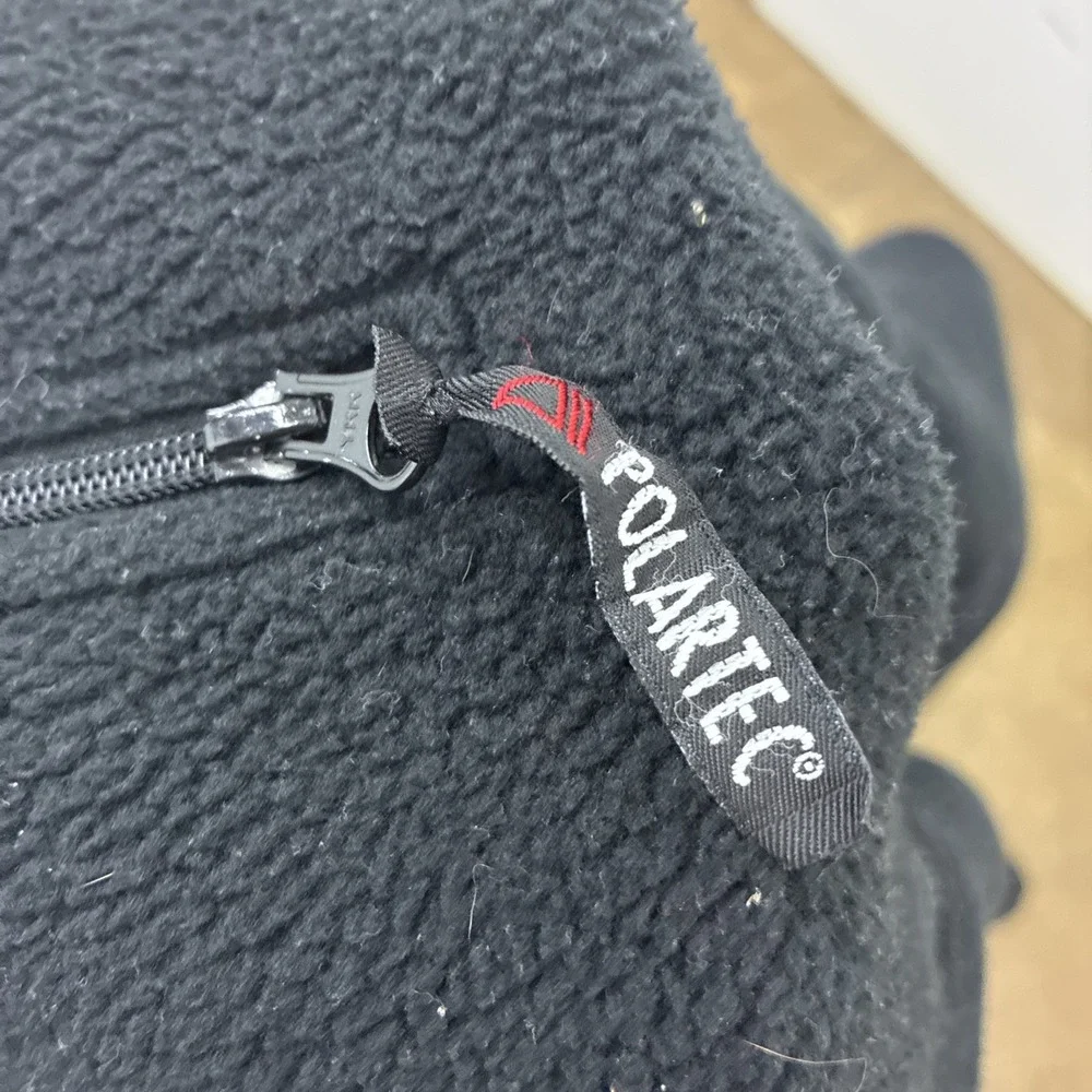 Peckham Polar Military Jacket Mens LARGE Black Fleece Full Zip See Measurements!